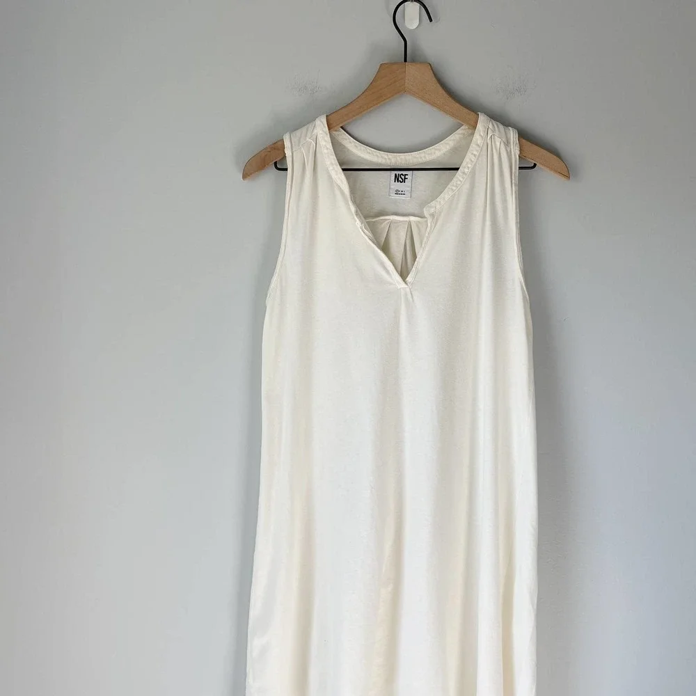 NSF Clothing Women's Bone White Sleeveless Cotton Dress Size P